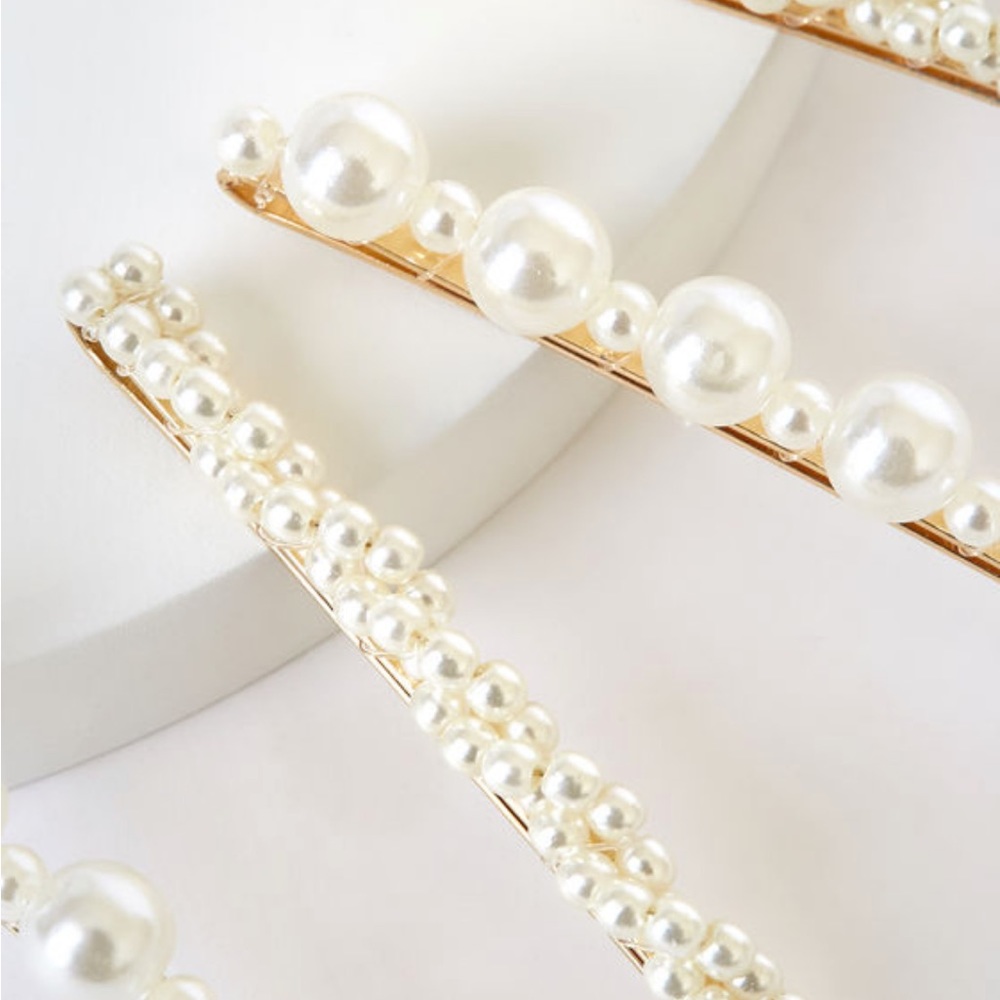 Pearl + Gold Hair Pin Sets - Picture 2 of 4